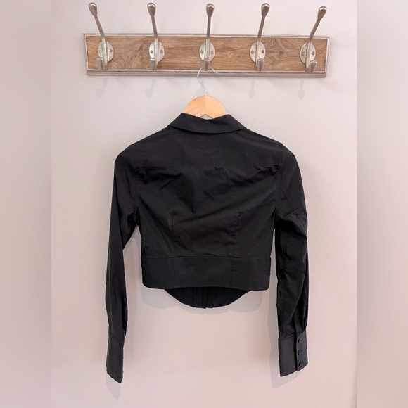Banana Republic black long sleeve corset blouse XS - Picture 4 of 5